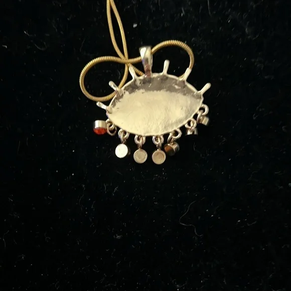 Evil Eye Charm 14K Over Sterling 18 Inch Chain - Picture 4 of 4